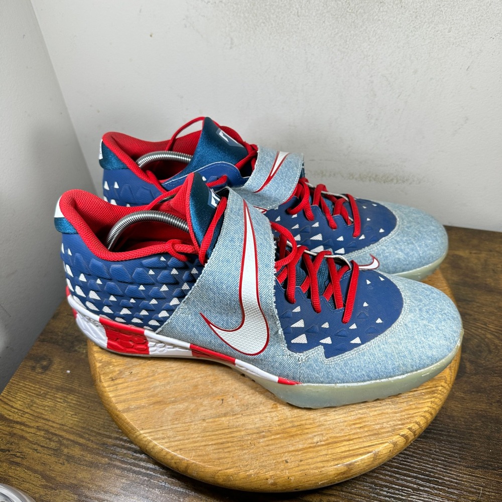 Nike Zoom Trout 6 Turf Baseball Shoes Mens 16 Navy Red Denim AT3881-400